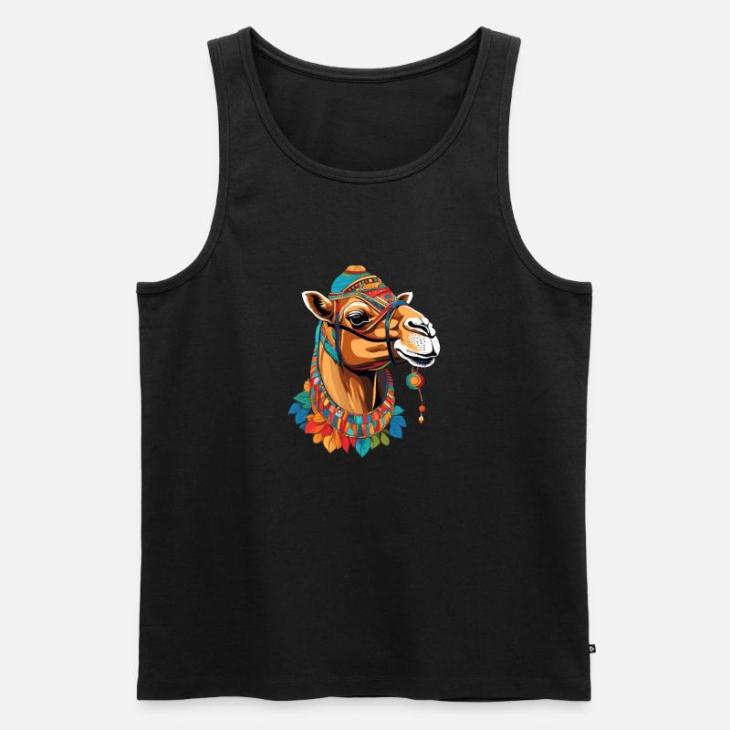 Kamel - Männer Premium Bio Tank Top - Schwarz