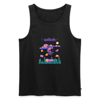 Witch on Air - Men's Premium Organic Tank Top - black - Front - AI Model Male 178 light (178cm)