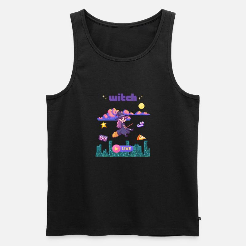 Hexe auf Sendung - Männer Premium Bio Tank Top - Schwarz