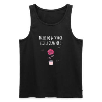 Merci de m’avoir aidé à grandir -cadeau nounou - Débardeur bio Premium Homme - noir - Devant - Michal (187cm)