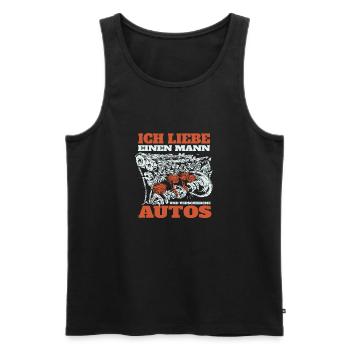 Autoliebhaber Leidenschaft Frau Fahrzeug - Männer Premium Bio Tank Top - Schwarz - Vorne - AI Model Male 178 light (178cm)