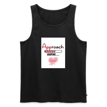 APProach Love. APP roach. - Men's Premium Organic Tank Top - black - Front - AI Model Male 178 light (178cm)