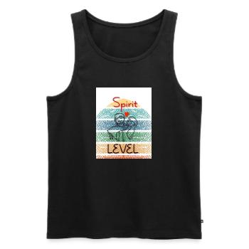 Niveau spirituel. Niveau à bulle. - Débardeur bio Premium Homme - noir - Devant - AI Model Male 178 light (178cm)