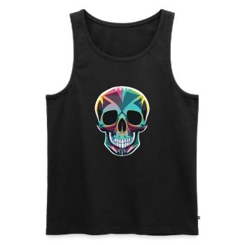 Schädel Kunst Design - Männer Premium Bio Tank Top - Schwarz - Vorne - AI Model Male 178 light (178cm)