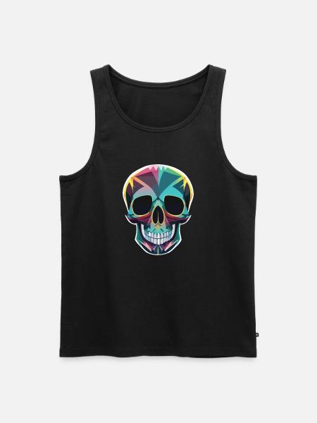 Schädel Kunst Design - Männer Premium Bio Tank Top - Schwarz