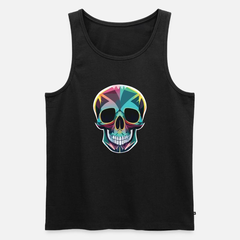 Schädel Kunst Design - Männer Premium Bio Tank Top - Schwarz