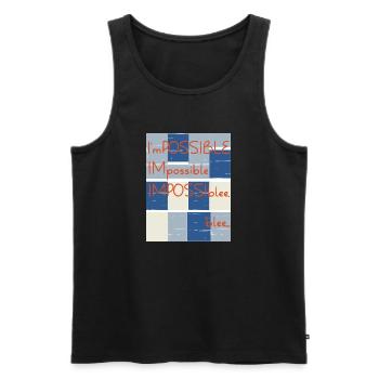 Impossible? No.. blee. Possible. - Men's Premium Organic Tank Top - black - Front - AI Model Male 178 light (178cm)