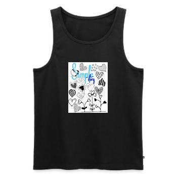 Einfache Geschichte. - Männer Premium Bio Tank Top - Schwarz - Vorne - AI Model Male 178 light (178cm)
