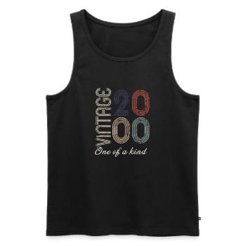24. Geburtstag 2000 - Vintage Retro Geschenkidee - Männer Premium Bio Tank Top - Schwarz - Vorne - Michal (187cm)
