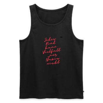Jedes Kind kann Vielfalf - Männer Premium Bio Tank Top - Schwarz - Vorne - Michal (187cm)