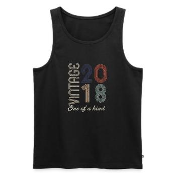 6e anniversaire 2018 - idée cadeau rétro Vintage - Débardeur bio Premium Homme - noir - Devant - Michal (187cm)