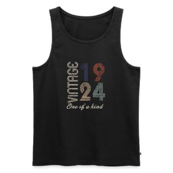 100th Birthday 1924 - Vintage Retro Gift Idea - Men's Premium Organic Tank Top - black - Front - AI Model Male 178 light (178cm)