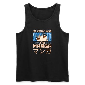 Je Peux Pas JAi Manga Otaku Japon Animé humour - Débardeur bio Premium Homme - noir - Devant - AI Model Male 178 light (178cm)