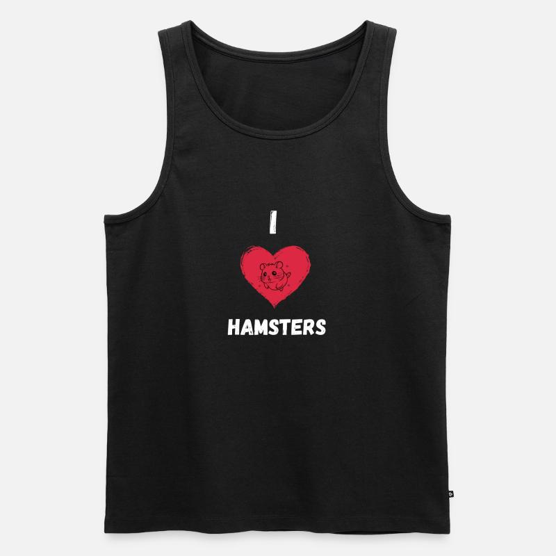 Ich liebe Hamster - Männer Premium Bio Tank Top - Schwarz