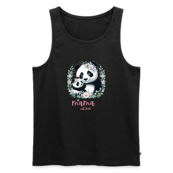 Mama est 2024 I Panda Bear Mum I First Time Mom - Männer Premium Bio Tank Top - Schwarz - Vorne - Michal (187cm)
