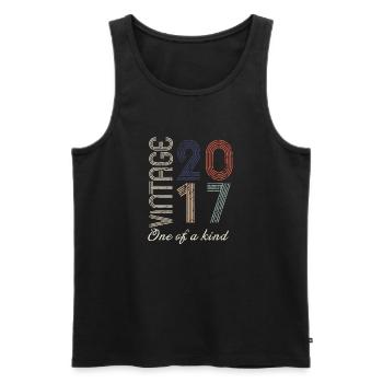 7th Anniversary 2017 - Vintage Retro Gift Idea - Men's Premium Organic Tank Top - black - Front - Michal (187cm)