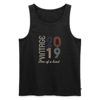 5th Anniversary 2019 - Vintage Retro Gift Idea - Men's Premium Organic Tank Top - black - Front - Michal (187cm)