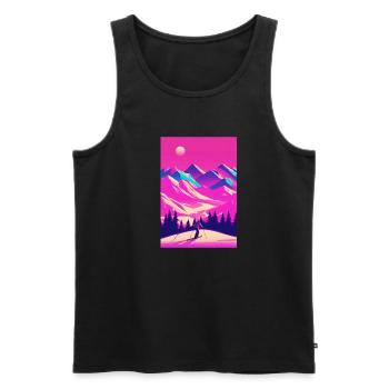 Skifahren - Männer Premium Bio Tank Top - Schwarz - Vorne - Michal (187cm)