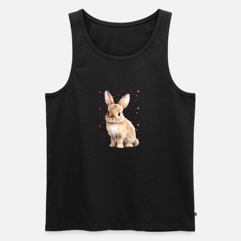 Herziger Hase - Männer Premium Bio Tank Top - Schwarz