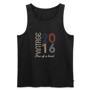 8th Anniversary 2016 - Vintage Retro Gift Idea - Men's Premium Organic Tank Top - black - Front - Michal (187cm)