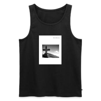 God loves you - Men's Premium Organic Tank Top - black - Front - Michal (187cm)