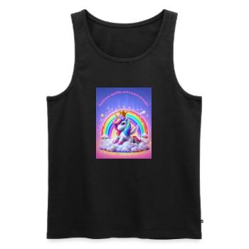 Einhorn Magie - Männer Premium Bio Tank Top - Schwarz - Vorne - Michal (187cm)