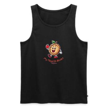 Dessert fourré en forme de tarte aux pommes - Débardeur bio Premium Homme - noir - Devant - AI Model Male 178 light (178cm)