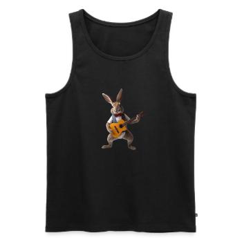 Rabbit Gitarre - Männer Premium Bio Tank Top - Schwarz - Vorne - Michal (187cm)