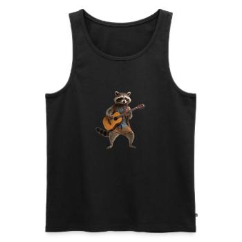 Waschbär Gitarre - Männer Premium Bio Tank Top - Schwarz - Vorne - AI Model Male 178 light (178cm)