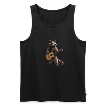 Waschbär Gitarre - Männer Premium Bio Tank Top - Schwarz - Vorne - AI Model Male 178 light (178cm)