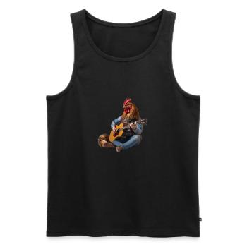 Rooster Hen Gitarre - Männer Premium Bio Tank Top - Schwarz - Vorne - AI Model Male 178 light (178cm)