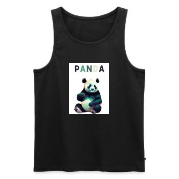 Panda - Débardeur bio Premium Homme - noir - Devant - AI Model Male 178 light (178cm)