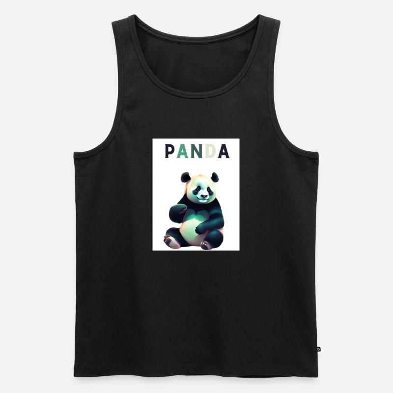 Panda - Männer Premium Bio Tank Top - Schwarz