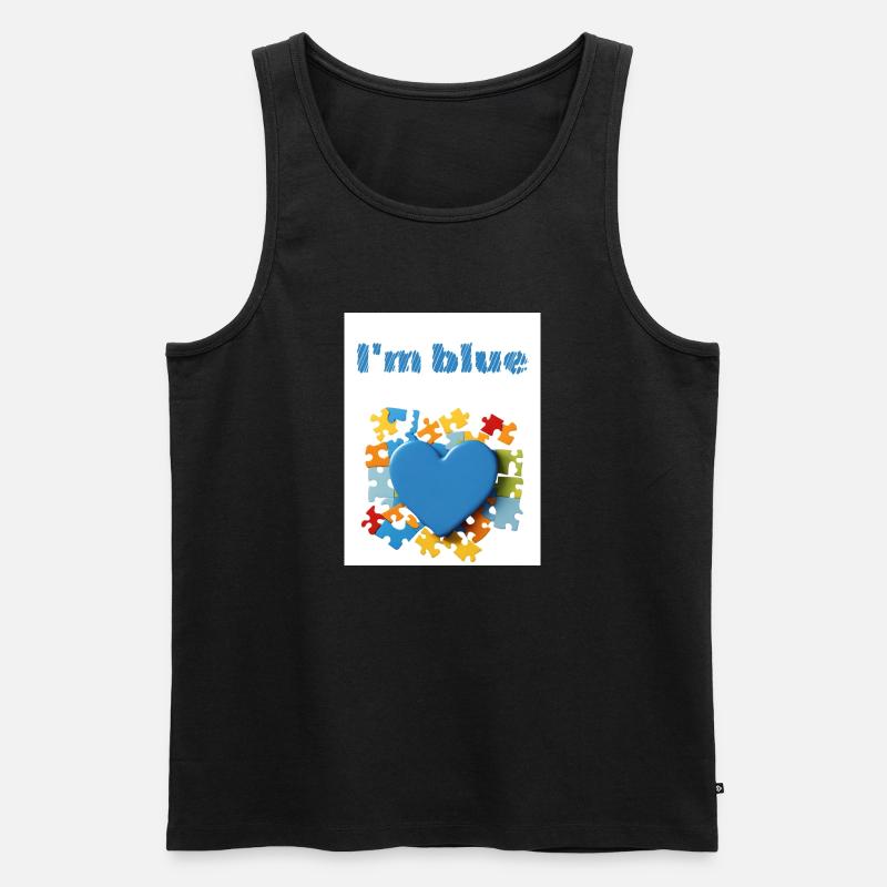 Blue - Männer Premium Bio Tank Top - Schwarz