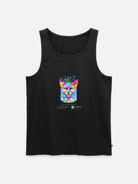 Goa Cat: LSD Adventure T-Shirt - Men's Premium Organic Tank Top - black