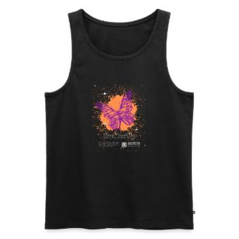 Fluttering Beauty: Schmetterlingstanz T-Shirt - Männer Premium Bio Tank Top - Schwarz - Vorne - Michal (187cm)