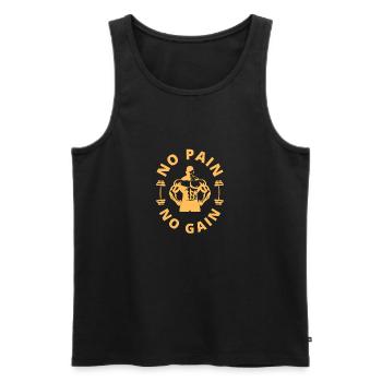 No Pain No Gain - Men's Premium Organic Tank Top - black - Front - AI Model Male 178 light (178cm)