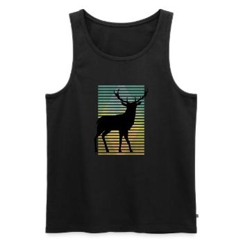 Cerf - Débardeur bio Premium Homme - noir - Devant - Michal (187cm)