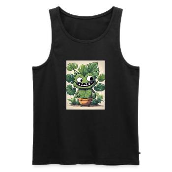 Monastera Blumentopf Buddy - Männer Premium Bio Tank Top - Schwarz - Vorne - AI Model Male 178 light (178cm)