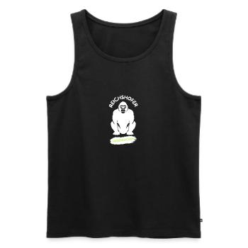 Reichshofer Silberrücken weiß - Männer Premium Bio Tank Top - Schwarz - Vorne - Michal (187cm)
