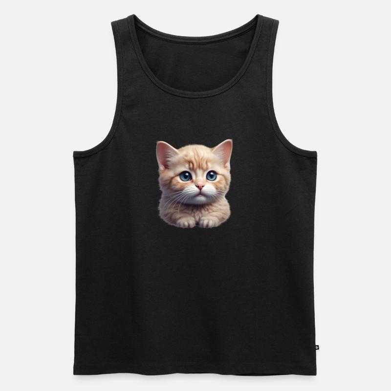 Süßes, kleines Kätzchen - Männer Premium Bio Tank Top - Schwarz