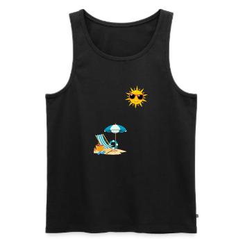 Soleil au bord de plage - Débardeur bio Premium Homme - noir - Devant - Michal (187cm)