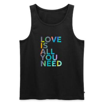 LOVE IS ALL YOU NEED - Männer Premium Bio Tank Top - Schwarz - Vorne - Michal (187cm)