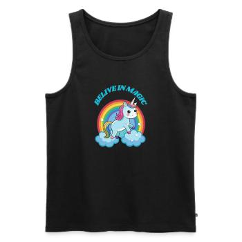 Belive in Magic - Männer Premium Bio Tank Top - Schwarz - Vorne - Michal (187cm)