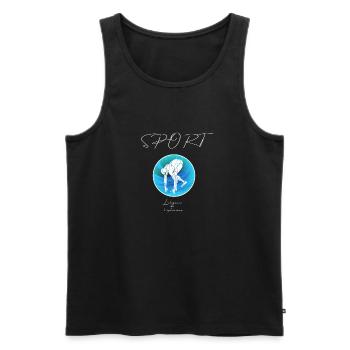 Natattion départ - Débardeur bio Premium Homme - noir - Devant - Michal (187cm)