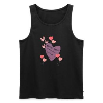 Design mit Herz und Vater von R.St - Männer Premium Bio Tank Top - Schwarz - Vorne - Michal (187cm)