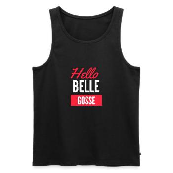 Hello BELLE GOSSE - Débardeur bio Premium Homme - noir - Devant - Michal (187cm)