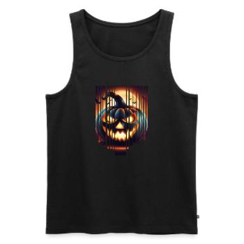 Citrouille d’Halloween effrayante - Débardeur bio Premium Homme - noir - Devant - AI Model Male 178 light (178cm)