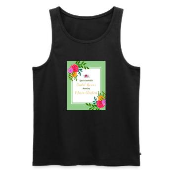 INVITATION IN HONOR OF WEDDING - Men's Premium Organic Tank Top - black - Front - AI Model Male 178 light (178cm)