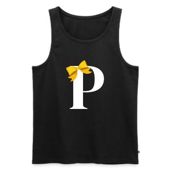 Buchstabe p gelbe Schleife - Männer Premium Bio Tank Top - Schwarz - Vorne - AI Model Male 178 light (178cm)